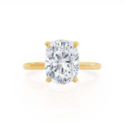 2 CT Elongated Cushion Hidden Halo Moissanite Engagement Ring