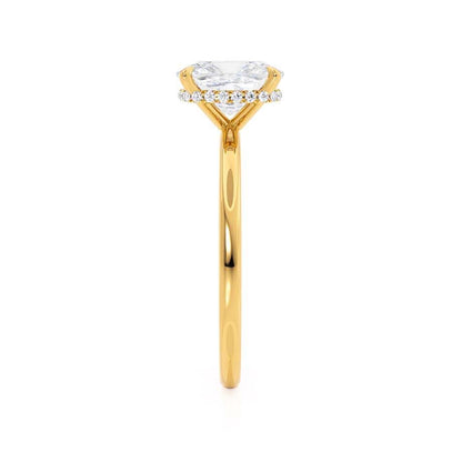 2 CT Elongated Cushion Hidden Halo Moissanite Engagement Ring