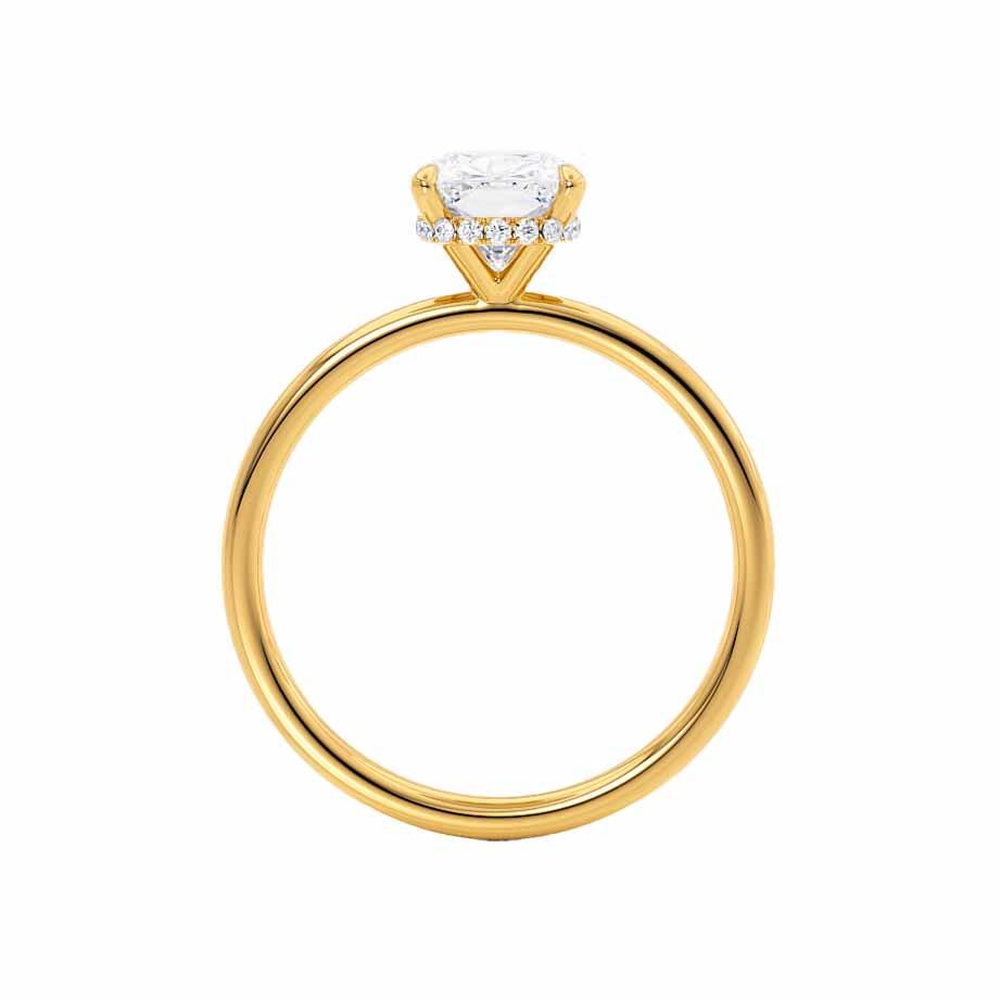 2 CT Elongated Cushion Hidden Halo Moissanite Engagement Ring
