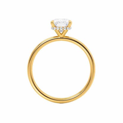 2 CT Elongated Cushion Hidden Halo Moissanite Engagement Ring