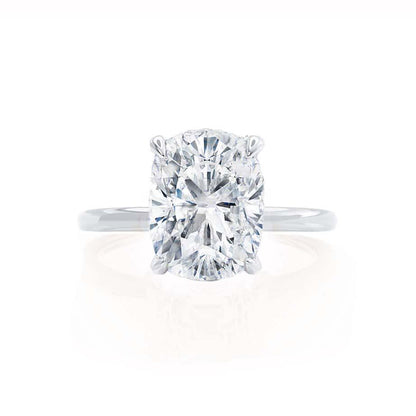 1.5 CT Elongated Cushion Hidden Halo Moissanite Engagement Ring