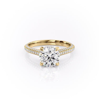1.60 CT Round Hidden Halo & Pave Moissanite Engagement Ring