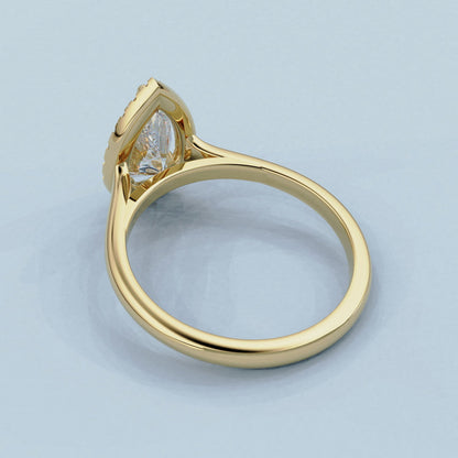 1.30 CT Pear Halo Moissanite Engagement Ring