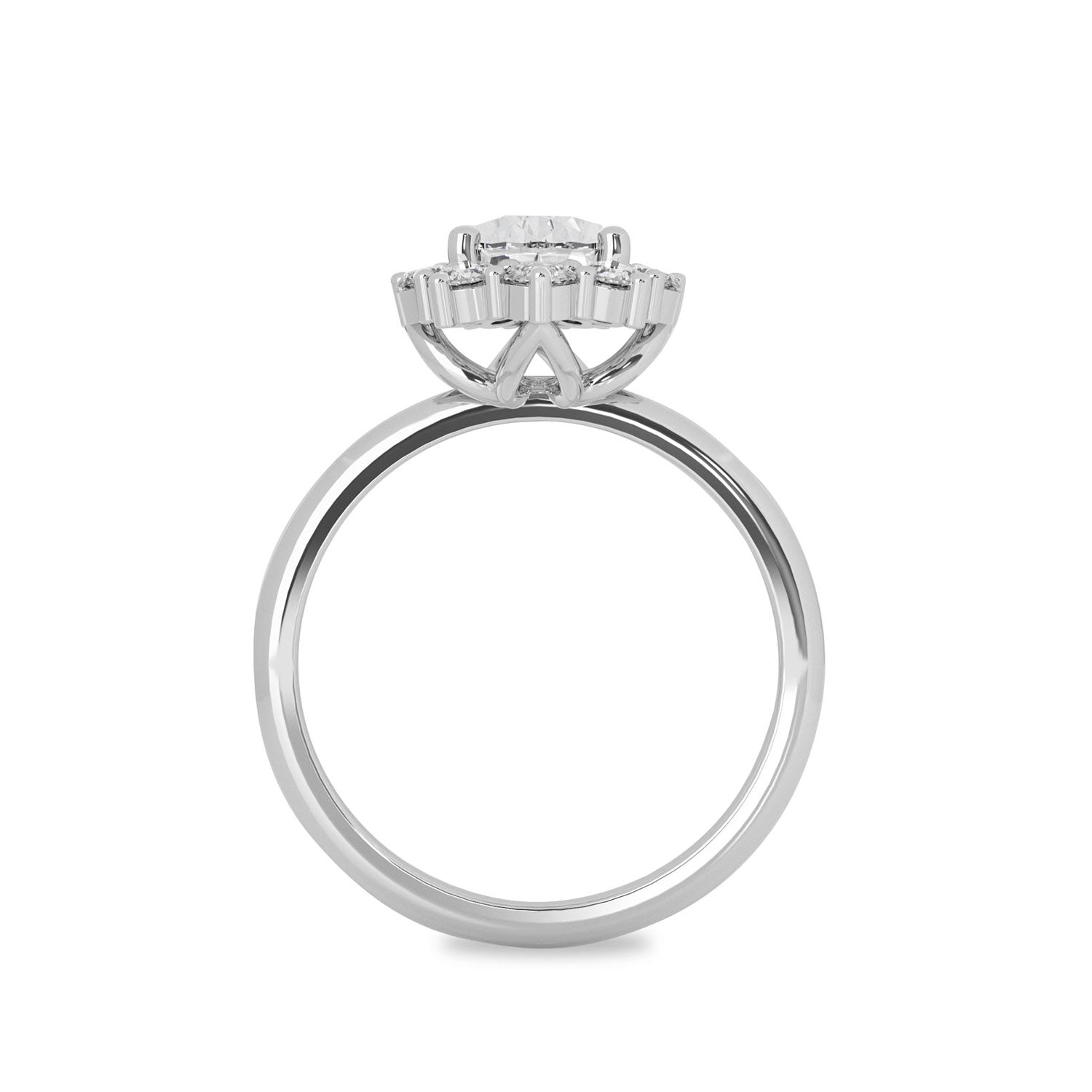 1.60 CT Pear Moissanite Halo Engagement Ring - farrellouise