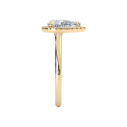 1.30 CT Pear Moissanite Halo Engagement Ring - farrellouise