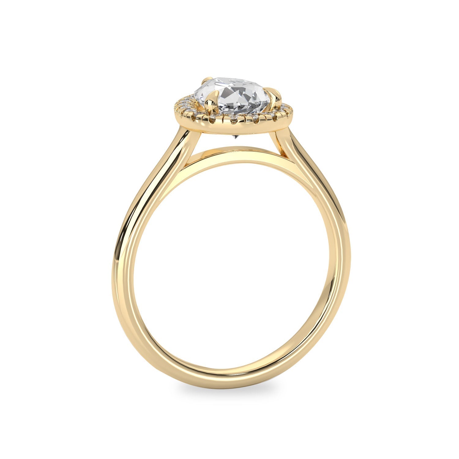 1.30 CT Pear Moissanite Halo Engagement Ring - farrellouise