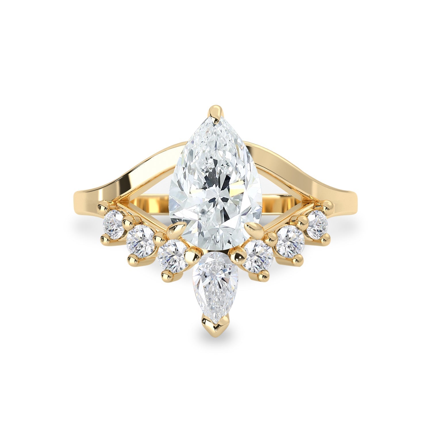 1.50 CT Pear Moissanite Art Deco Engagement Ring - farrellouise