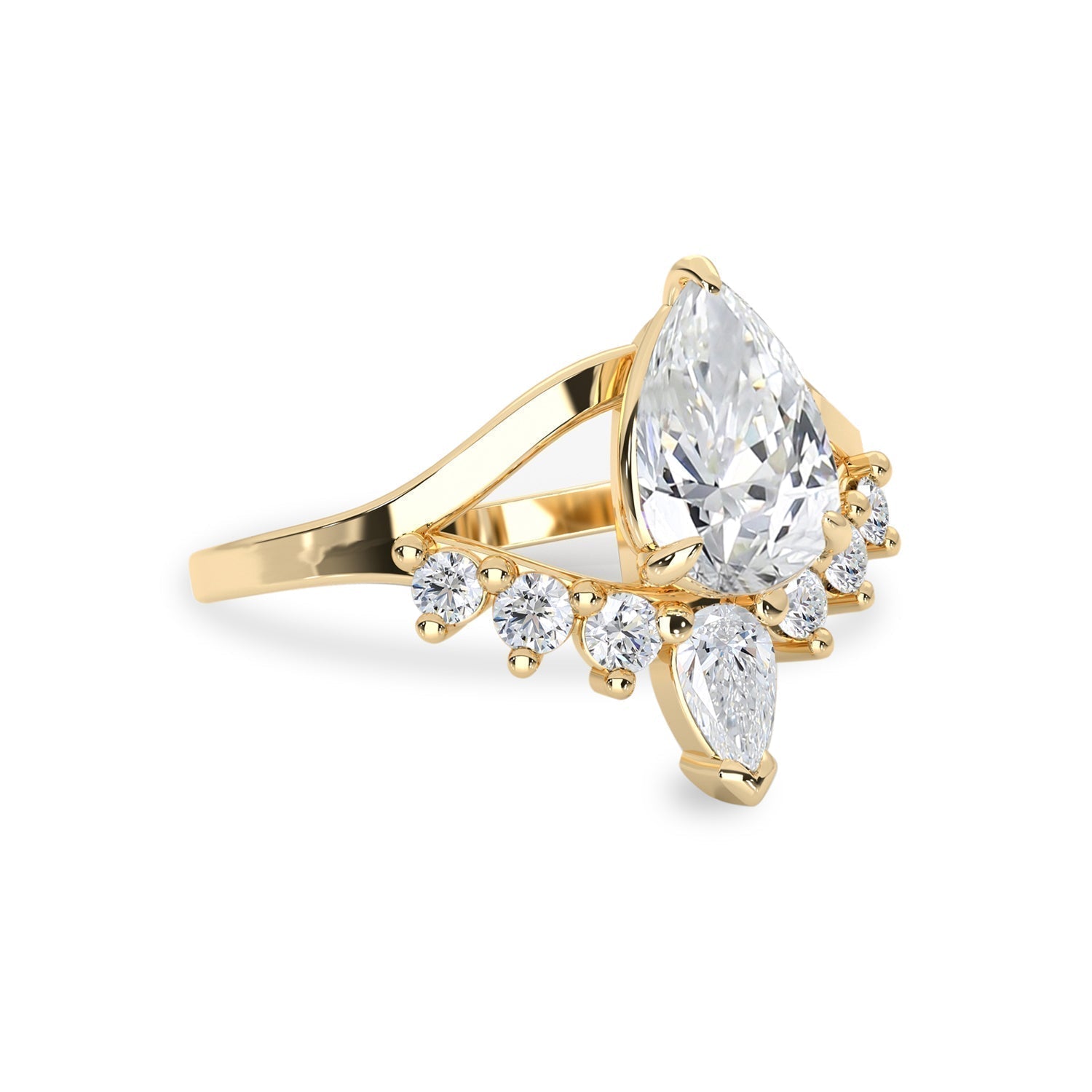 1.50 CT Pear Moissanite Art Deco Engagement Ring - farrellouise