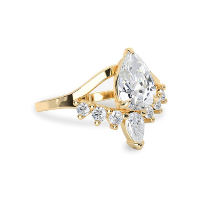 1.50 CT Pear Moissanite Art Deco Engagement Ring - farrellouise