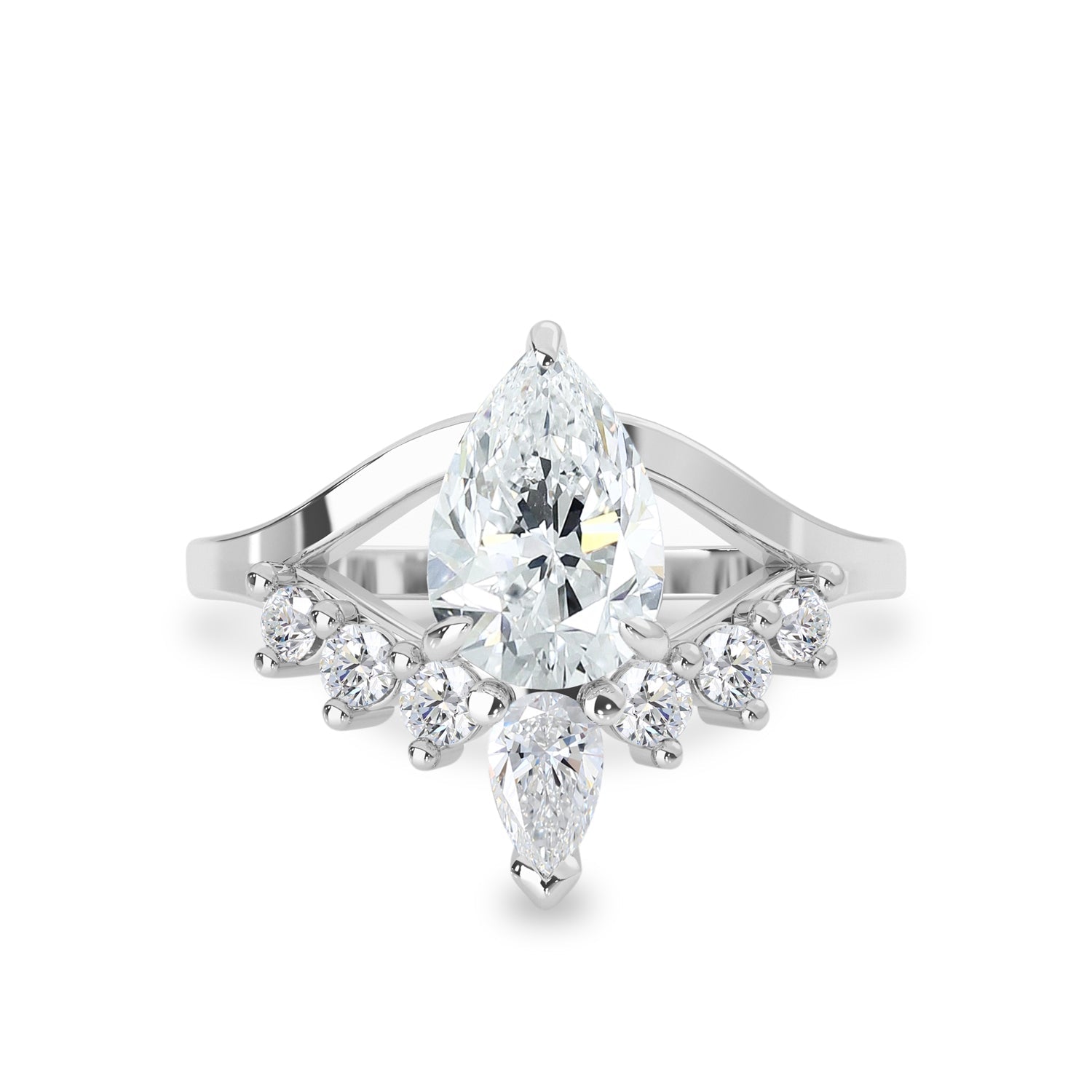 1.50 CT Pear Moissanite Art Deco Engagement Ring - farrellouise