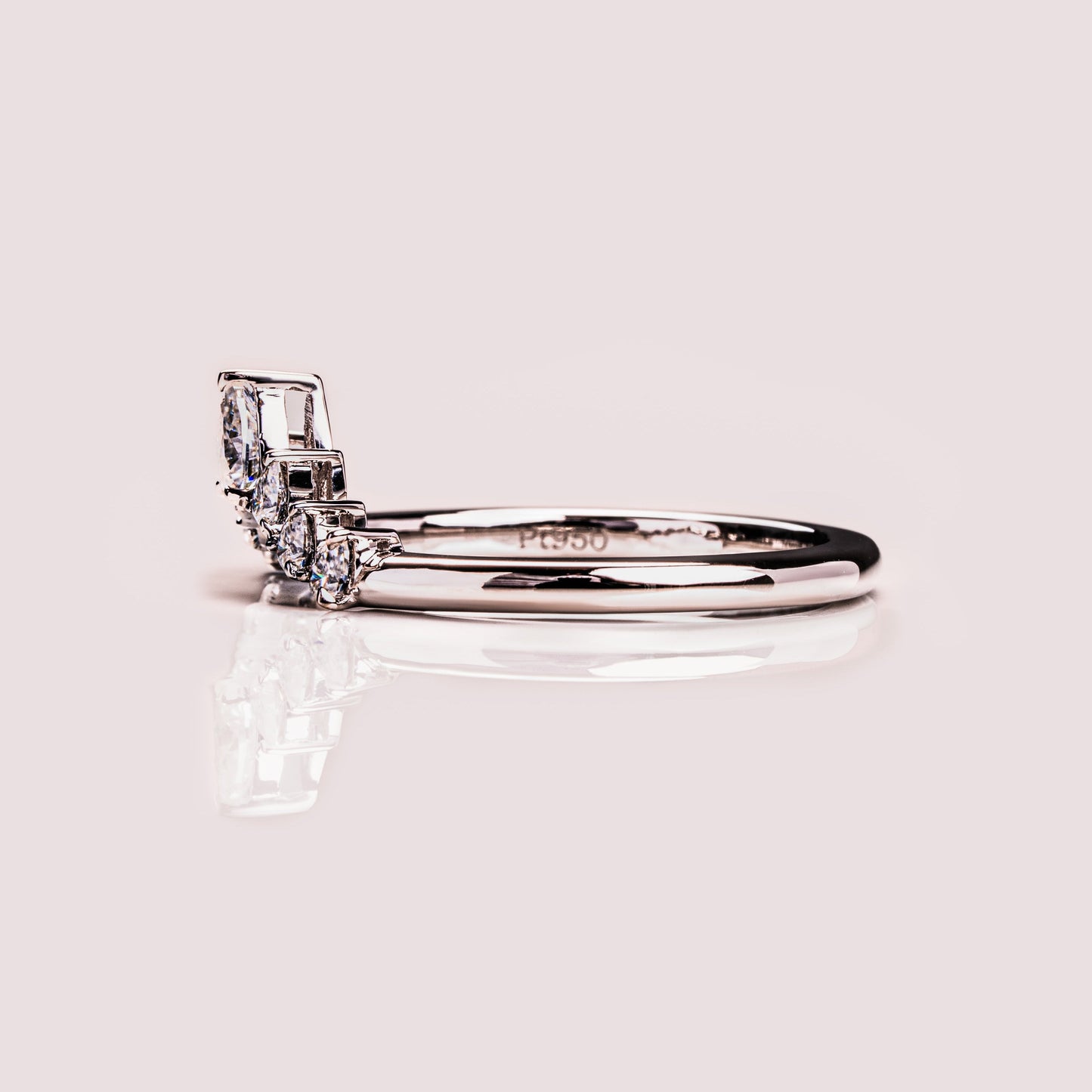 0.34 TCW Pear Curved Moissanite Wedding Band