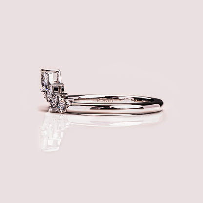 0.34 TCW Pear Curved Moissanite Wedding Band