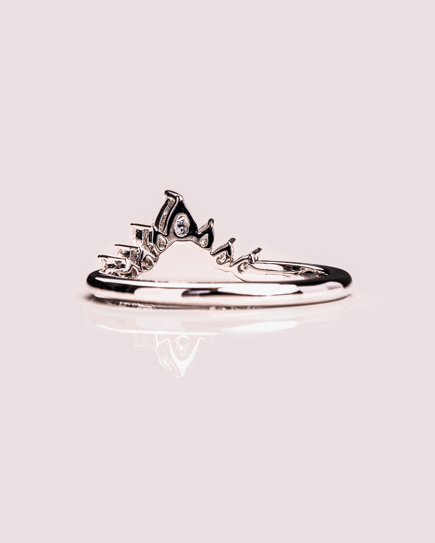 0.34 TCW Pear Curved Moissanite Wedding Band