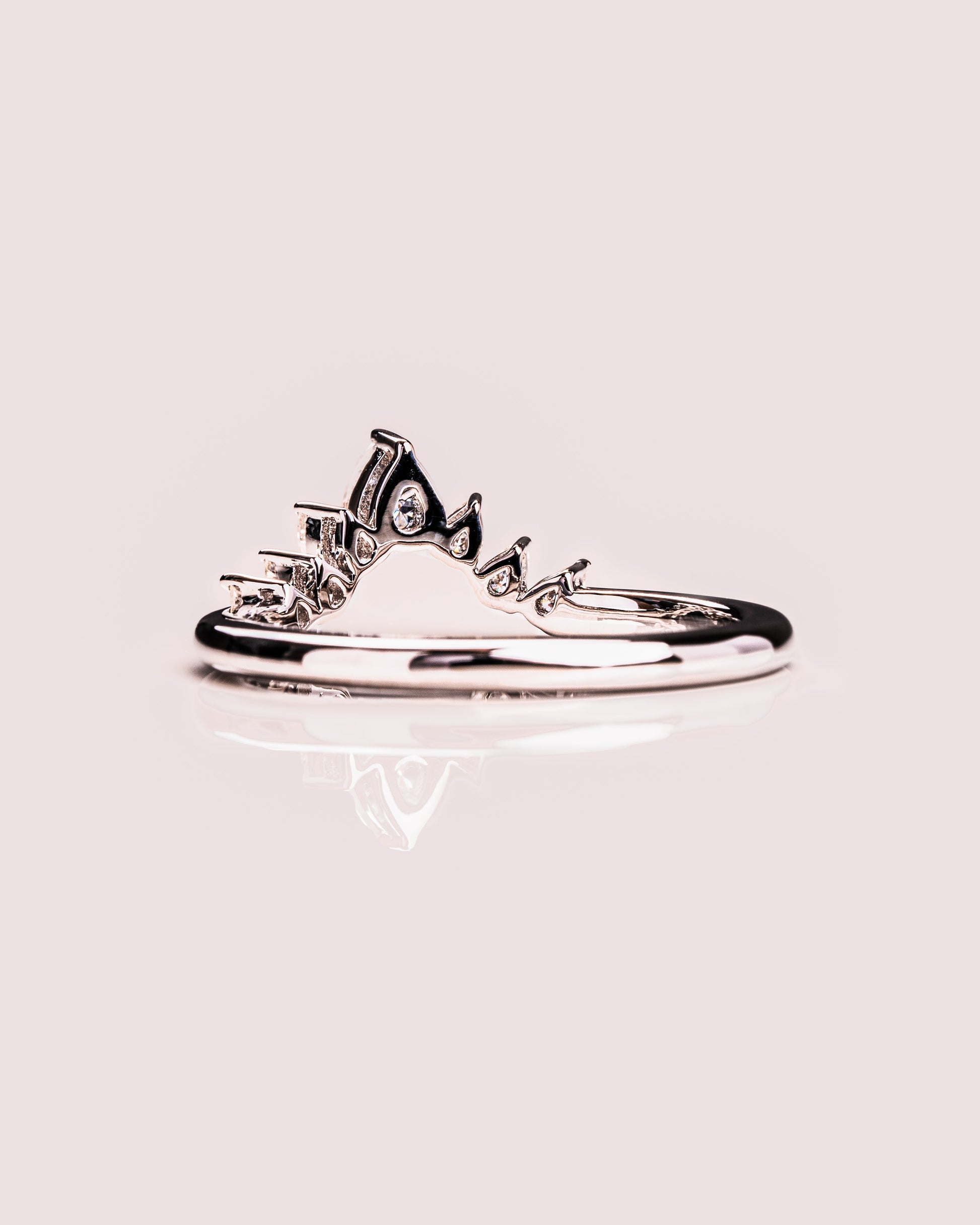 0.34 TCW Pear Curved Moissanite Wedding Band