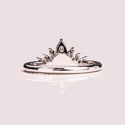 0.34 TCW Pear Curved Moissanite Wedding Band
