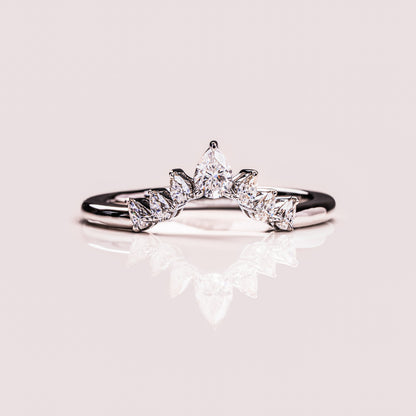 0.34 TCW Pear Curved Moissanite Wedding Band