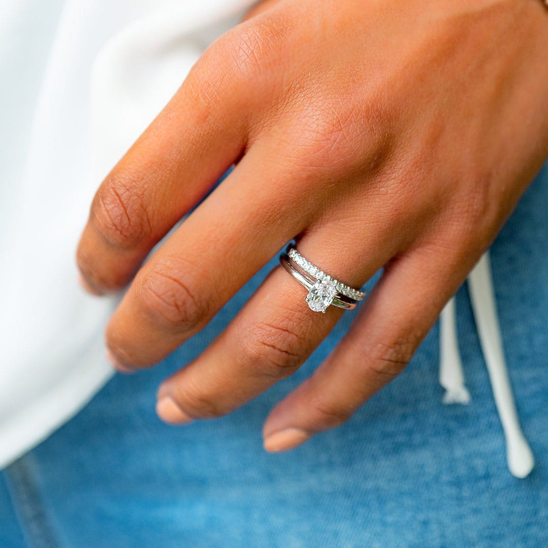 1.33 CT Oval Solitaire Moissanite Engagement Ring