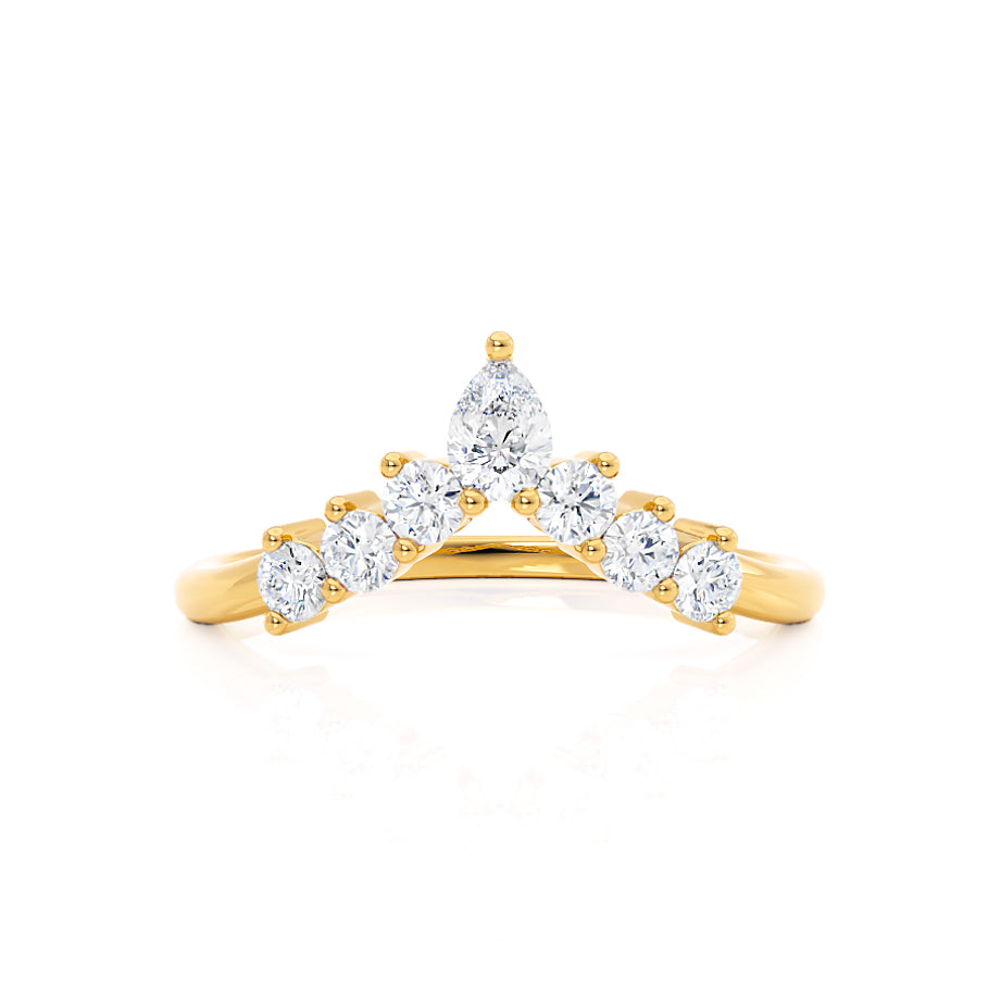 0.4 TCW Round & Pear Curved Moissanite Wedding Band