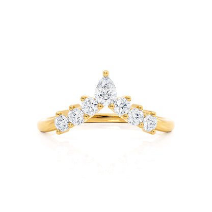 0.4 TCW Round & Pear Curved Moissanite Wedding Band
