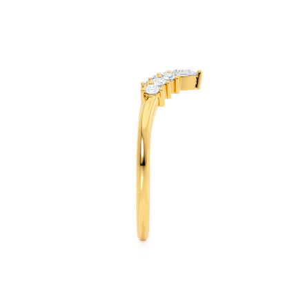 0.4 TCW Round & Pear Curved Moissanite Wedding Band