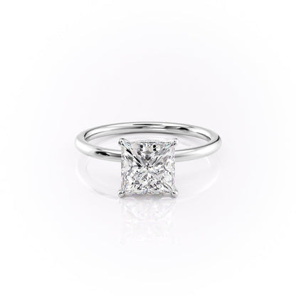 2.08 CT Princess Hidden Halo Moissanite Engagement Ring