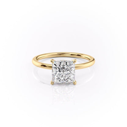 2.08 CT Princess Hidden Halo Moissanite Engagement Ring