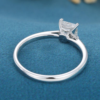 0.64 CT Princess Solitaire Moissanite Engagement Ring