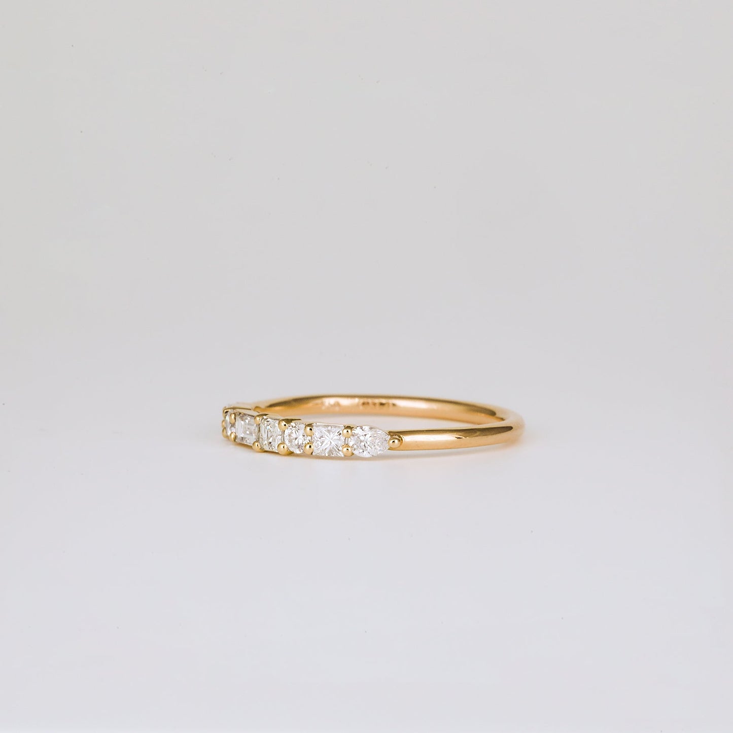 0.40 TCW Baguette, Asscher, Round, Pear & Princess Half Eternity Moissanite Wedding Band