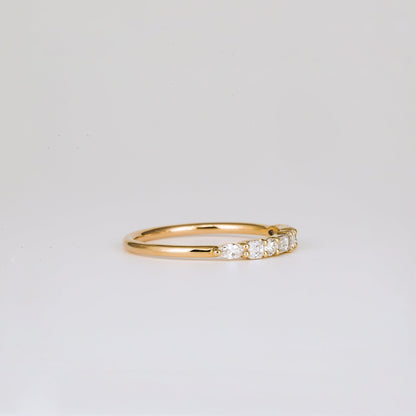 0.40 TCW Baguette, Asscher, Round, Pear & Princess Half Eternity Moissanite Wedding Band