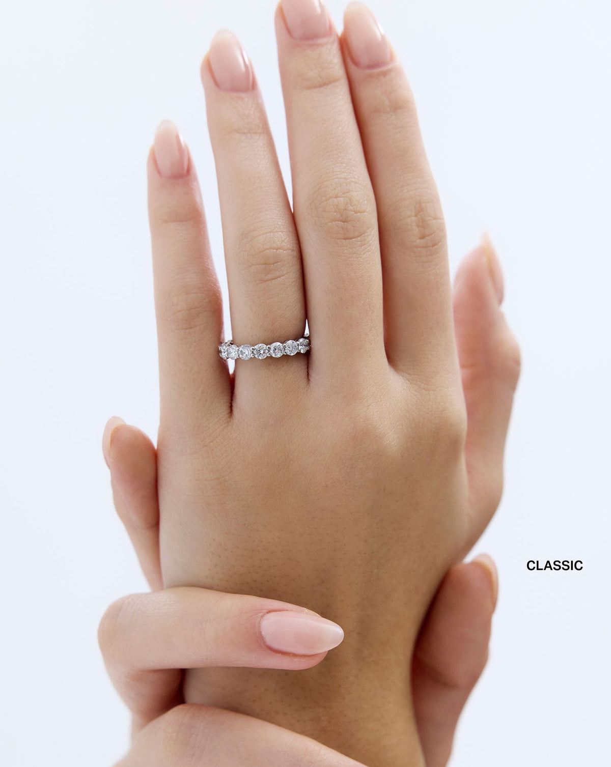 TCW Round Half Eternity Lab Grown Diamond Wedding Band