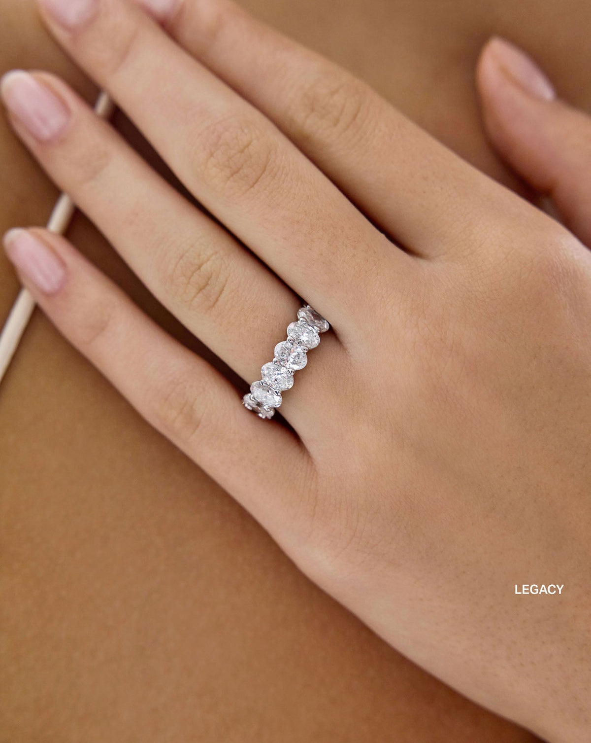 TCW Round Half Eternity Lab Grown Diamond Wedding Band