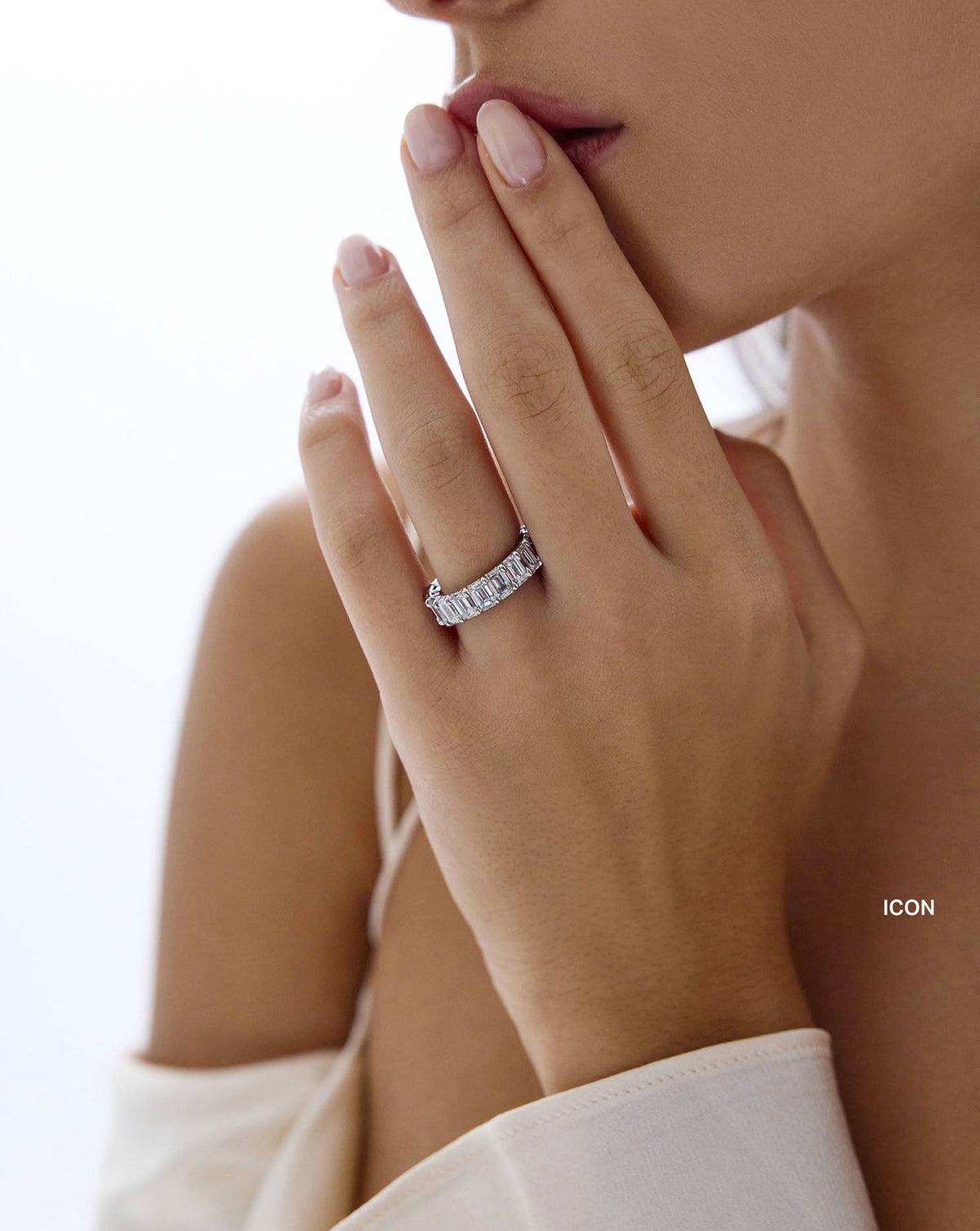 TCW Round Half Eternity Lab Grown Diamond Wedding Band