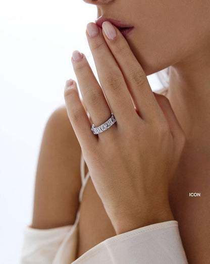 TCW Round Half Eternity Lab Grown Diamond Wedding Band