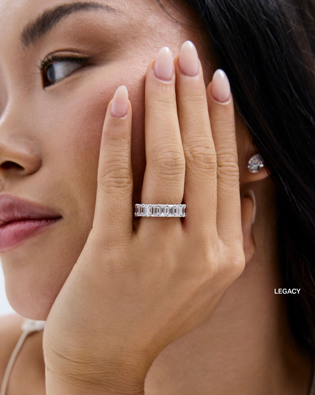 TCW Round Half Eternity Lab Grown Diamond Wedding Band
