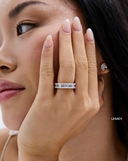 TCW Round Half Eternity Lab Grown Diamond Wedding Band