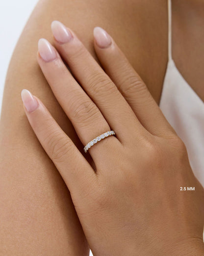 TCW Round Half Eternity Lab Grown Diamond Wedding Band