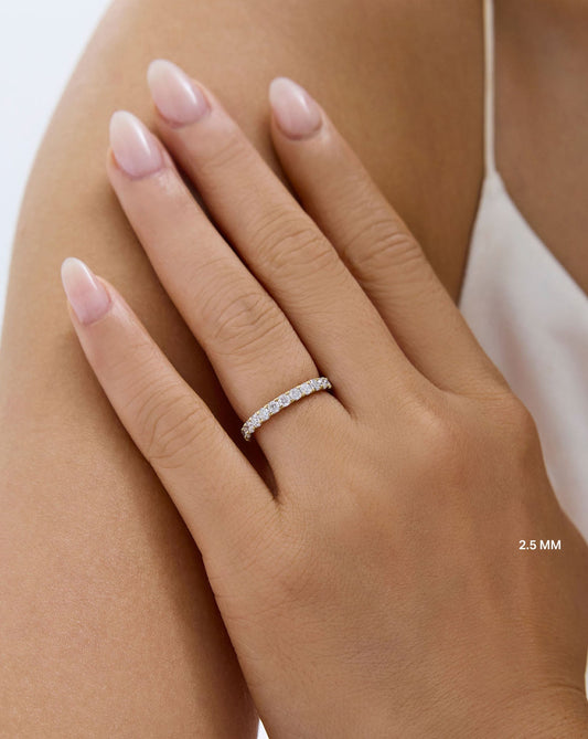 TCW Round Half Eternity Lab Grown Diamond Wedding Band