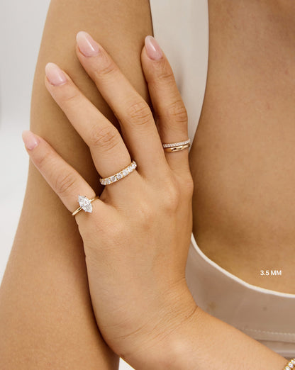 TCW Round Half Eternity Lab Grown Diamond Wedding Band