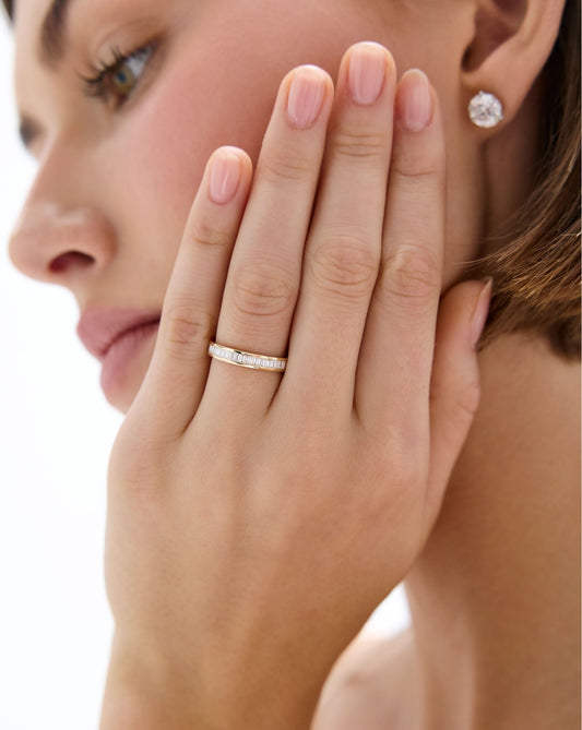 TCW Round Half Eternity Lab Grown Diamond Wedding Band