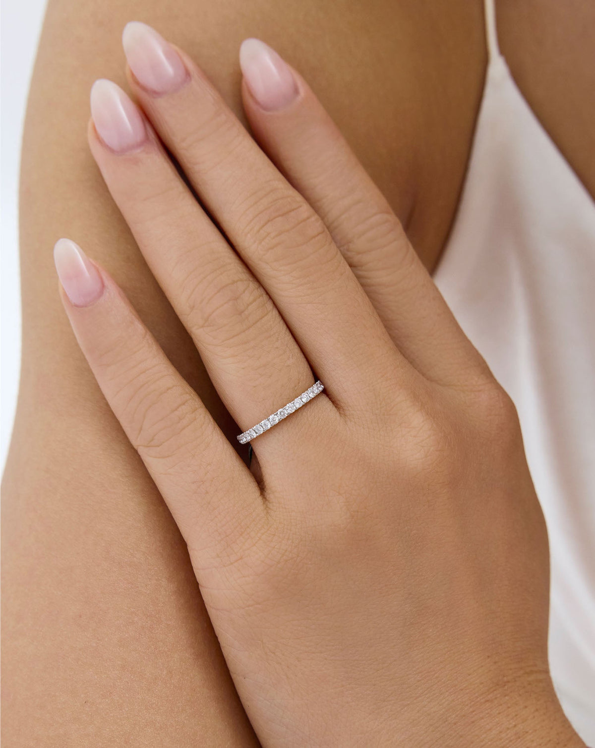 TCW Round Half Eternity Lab Grown Diamond Wedding Band
