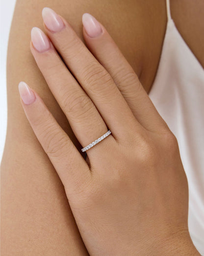 TCW Round Half Eternity Lab Grown Diamond Wedding Band