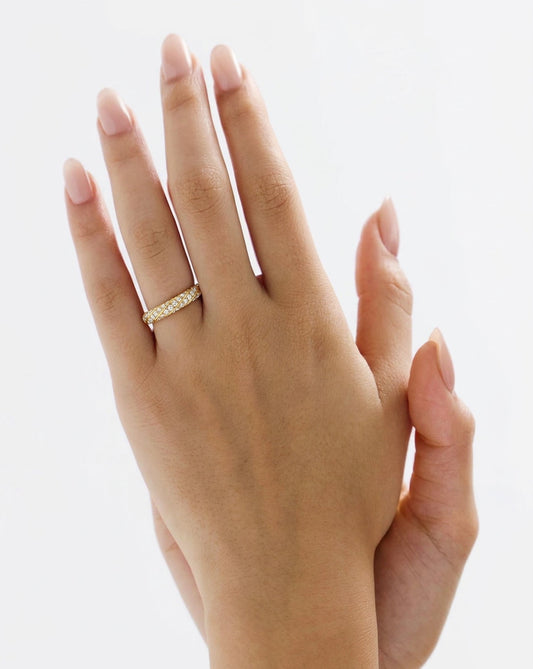 TCW Round Half Eternity Lab Grown Diamond Wedding Band