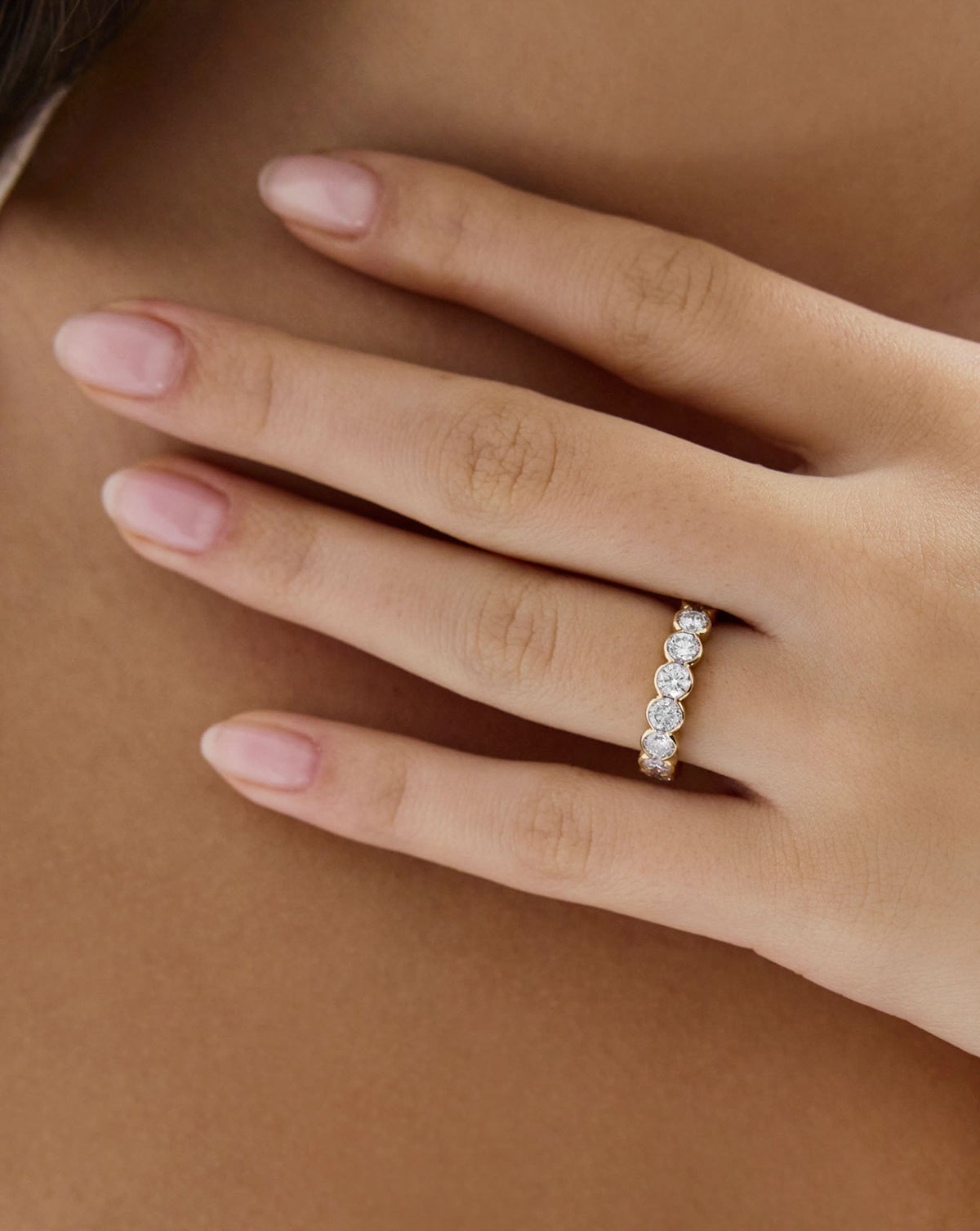 TCW Round Half Eternity Lab Grown Diamond Wedding Band