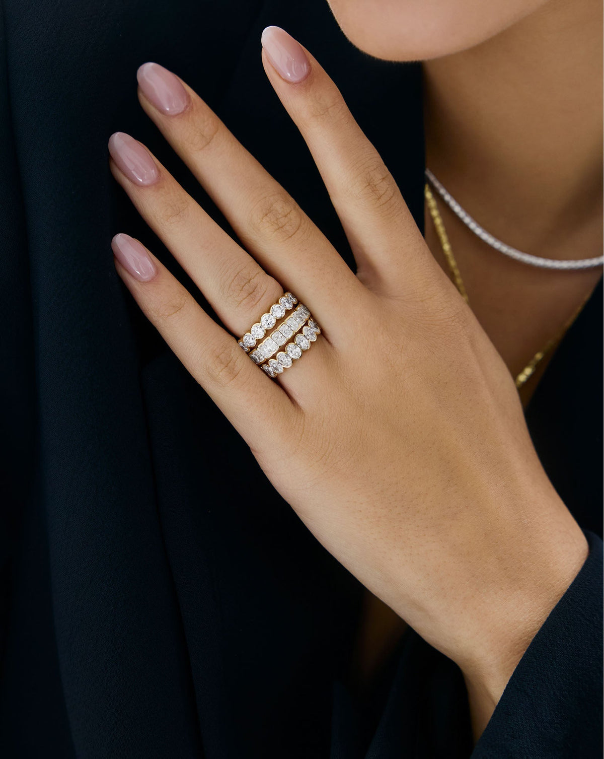 TCW Round Half Eternity Lab Grown Diamond Wedding Band