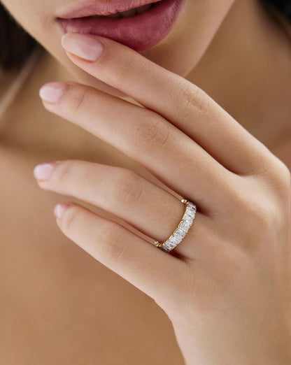 TCW Round Half Eternity Lab Grown Diamond Wedding Band