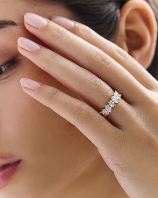 TCW Round Half Eternity Lab Grown Diamond Wedding Band