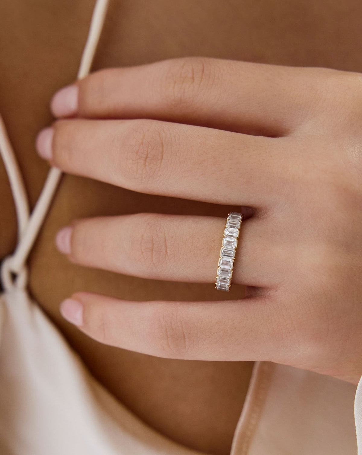 TCW Round Half Eternity Lab Grown Diamond Wedding Band