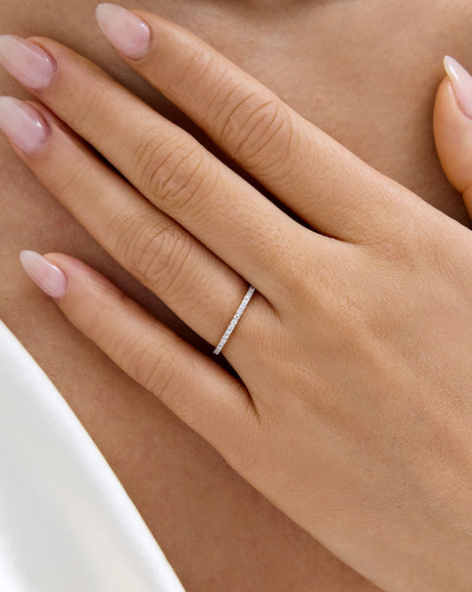 TCW Round Half Eternity Lab Grown Diamond Wedding Band