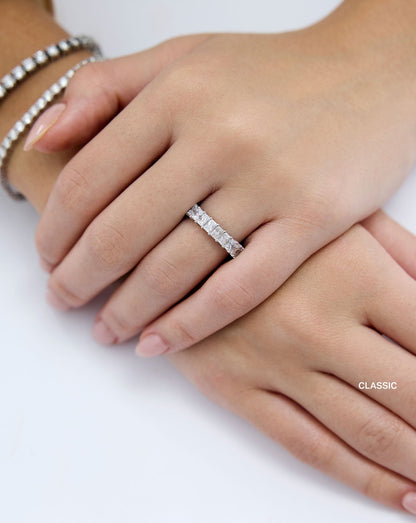TCW Round Half Eternity Lab Grown Diamond Wedding Band