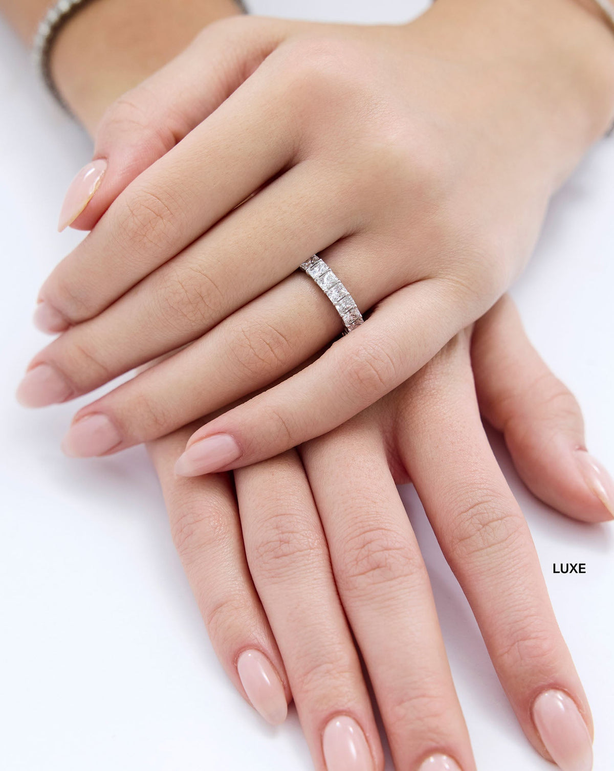 TCW Round Half Eternity Lab Grown Diamond Wedding Band